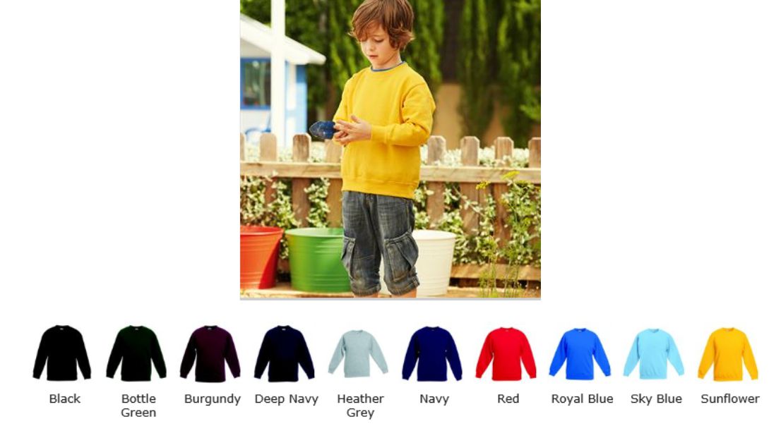 Fruit of the Loom SS105B Kid's Premium 70/30 Set-in Sweat  Fruit of the Loom SS105B Kid's Premium 70/30 Set-in Sweat